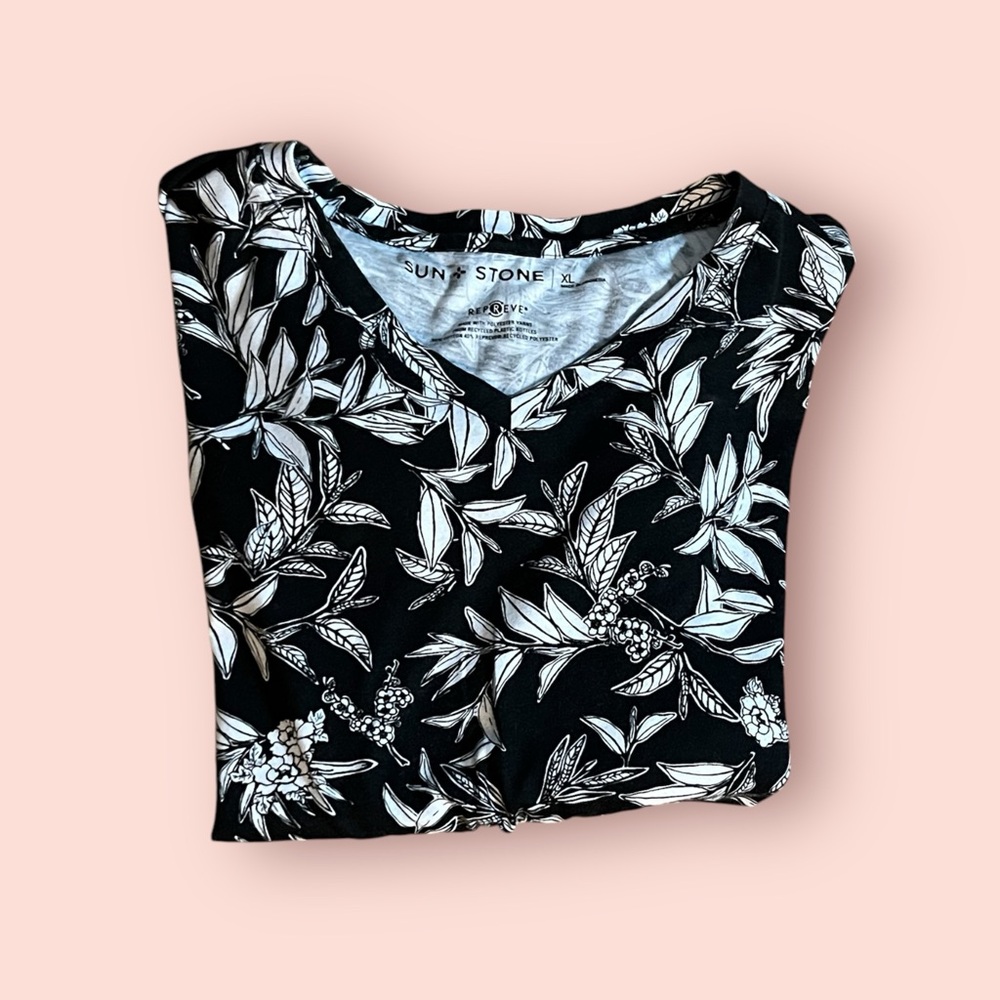 Sun + Stone Black Floral Men’s T-Shirt